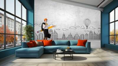 Woman architect Wall mural