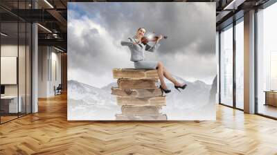 Woman violinist Wall mural