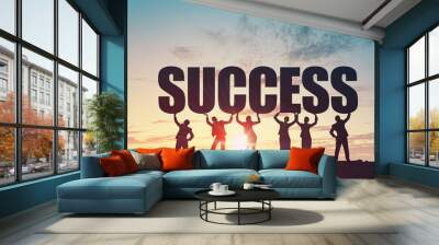 working in collaboration for success Wall mural