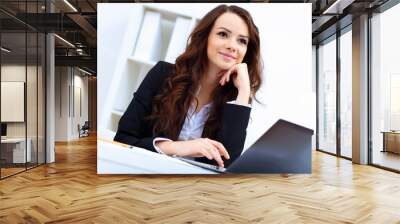 Young busines woman with notebook Wall mural