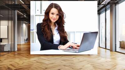 young busines woman with notebook Wall mural