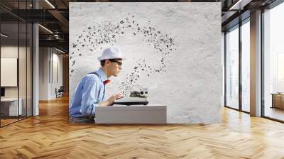 Young man writer Wall mural