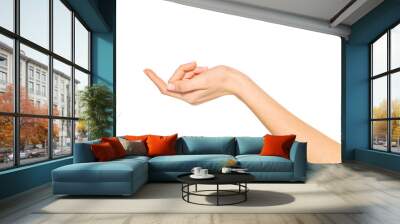 Empty female hand with wrist upside down Wall mural