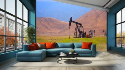 Mining in the mountains and fields of California Wall mural