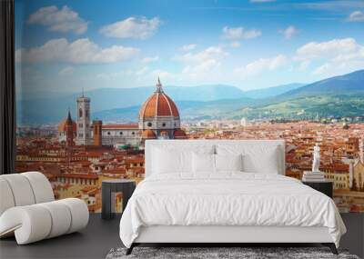 panorama of florence and saint mary Wall mural