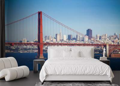 San Francisco coastline with Golden Gate Bridge Wall mural