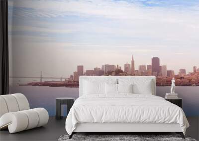 San Francisco downtown and Oakland Bay Bridge Wall mural