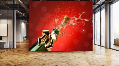 Splashes when opening bottle Wall mural