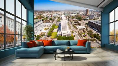 United States Courthouse with cityscape of LA Wall mural