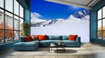 Untouched snow mountain beauty Wall mural