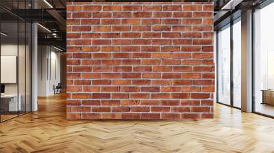 Old red brick wall background, wide panorama. Masonry wall, stonework Wall mural