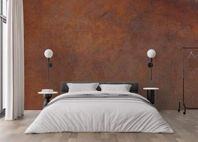 Panoramic grunge rusted metal texture, rust and oxidized metal background. Old metal iron panel. High quality Wall mural