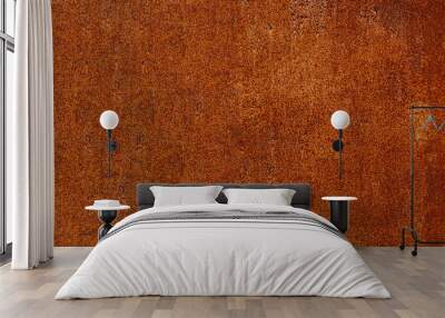 Panoramic grunge rusted metal texture, rust and oxidized metal background. Old metal iron panel. High quality Wall mural