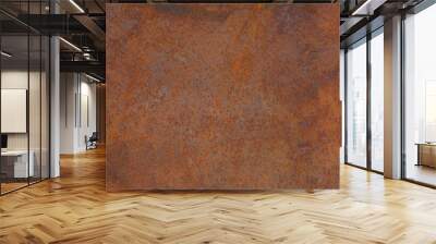 Panoramic grunge rusted metal texture, rust and oxidized metal background. Old metal iron panel. Wall mural