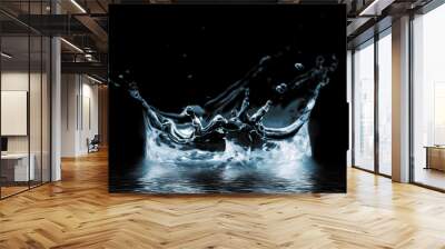 water splash isolated on black Wall mural