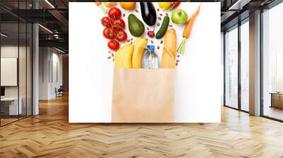 Picture of paper bag with vegetables and fruits Wall mural