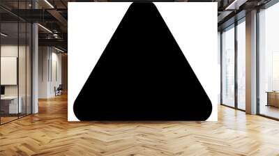 Rounded triangle icon with flat style. Isolated raster rounded triangle icon image on a white background. Wall mural