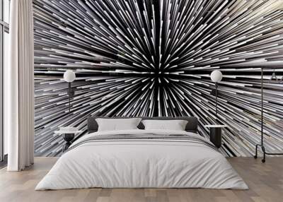 Abstract black and white pattern Wall mural