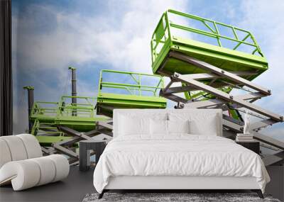 Construction scissor lifts Wall mural