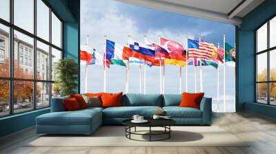 flags of different countries Wall mural