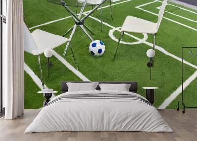 Floor covering as soccer field Wall mural