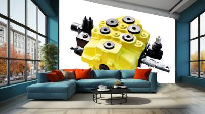 Hydraulic sectional valve isolated white Wall mural