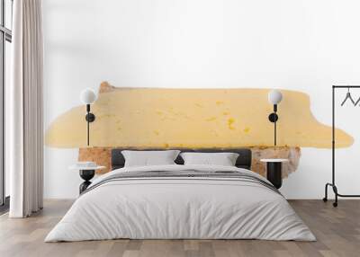 sandwich for breakfast: cheese on a piece of bread isolated on a white background Wall mural