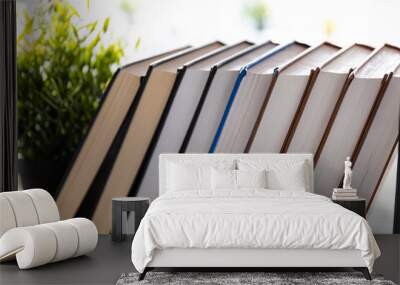 stack of books on the shelf Wall mural