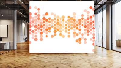 Abstract red Hexagon Background. Light Vector Pattern frame Wall mural