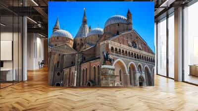 The Basilica of St. Anthony with Monument to Gattamelata in front.
Byzantine-style domes top this vast Catholic edifice, home to noted artworks & St Antony's relics. Wall mural