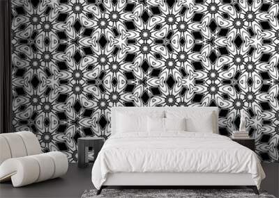 Abstract seamless black and white pattern Wall mural