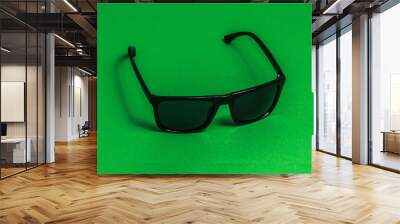 Top view of Aviator sunglasses isolated on white background Wall mural