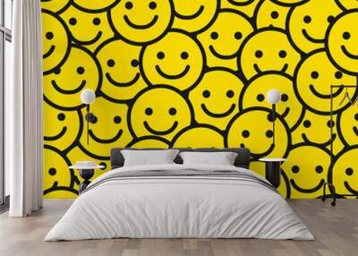 Smile Face Seamless Pattern Wall mural