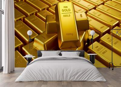 Stacked gold bars Wall mural