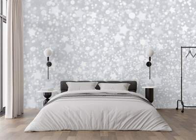 White Silver foil background texture glitter sparkle for christmas elegant light design shiny abstract painted vintage blurred magic winter wallpaper isolated with white highlights, png Wall mural