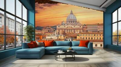 Rome city Vatican skyline view Wall mural