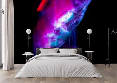 lightpainting portrait, new art direction, , light drawing at long exposure Wall mural