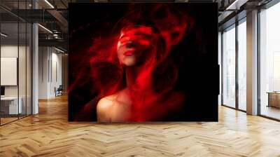 lightpainting portrait, new art direction, , light drawing at long exposure Wall mural