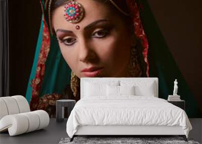 A beautiful Indian princess in national dress Wall mural