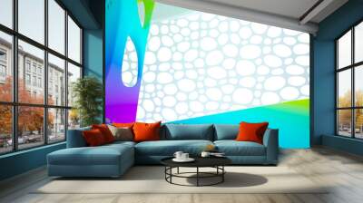 Abstract dynamic interior with black and colored gradient smooth objects. 3D illustration and rendering Wall mural