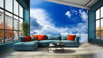 Beautiful white clouds on blue sky. Wall mural