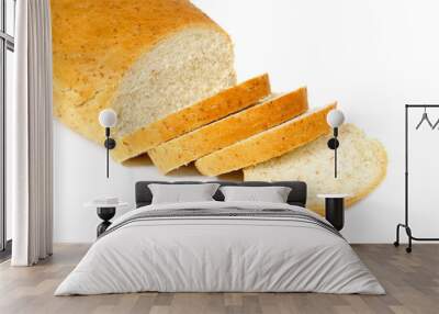 cut bread isolated on white background Wall mural