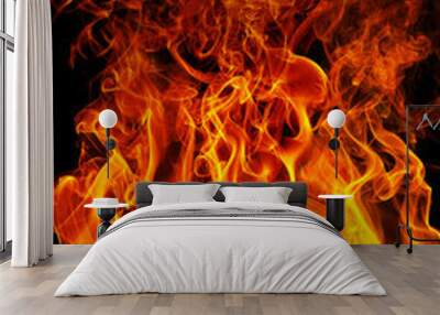 fire on a black background Wall mural