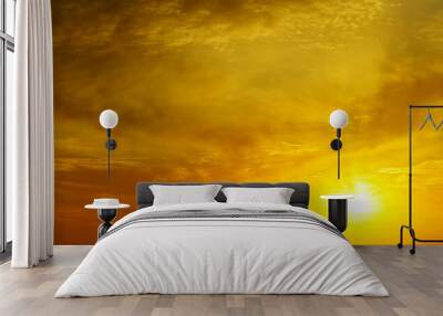 Panoramic photo of beautiful golden sunset Wall mural