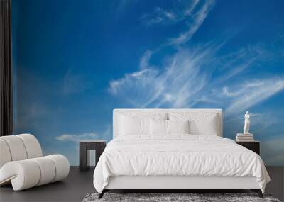 White clouds on blue sky. Wall mural