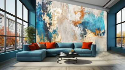 Beautiful color and texture of an abstract color pattern on canvas in an avant-garde style. Wall mural