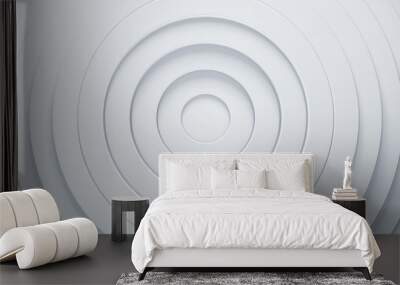 Clean and simple 3d render illustration. Abstract rings background for business presentation. Radial bright pattern concept. Modern surface texture. Wall mural