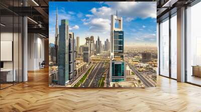 Aerial view of downtown Dubai Wall mural