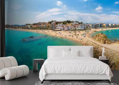 Beach in Blanes in Costa Brava Wall mural