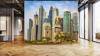 Dubai Marina in a summer day Wall mural